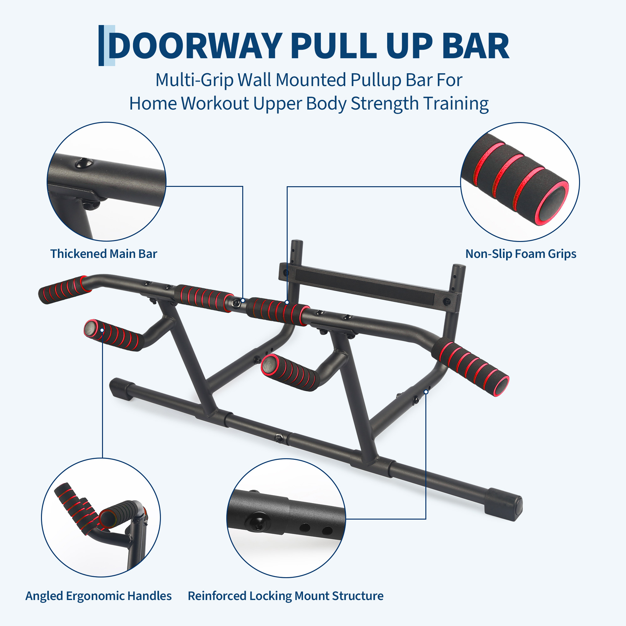 Adjustable Pull-Up Bar for Doo - đánh giá và giá Door Pull Up Bar No Screw